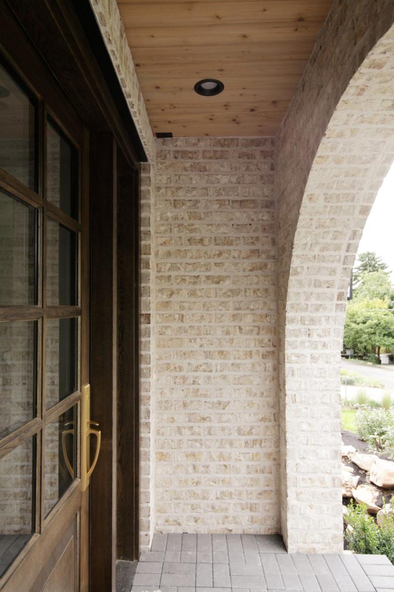 Bricks and exterior windows close up