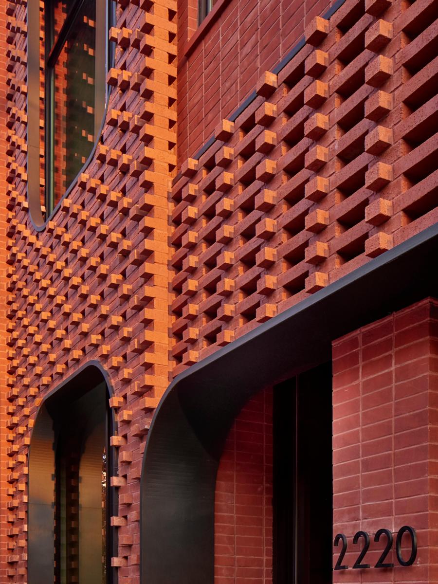 Red brick lends a classical color to the modernized architecture of the Filigree House